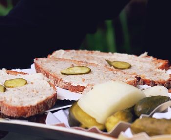 Close-up of fresh food served in plate