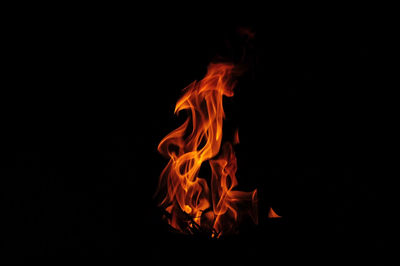 Fire burning at night