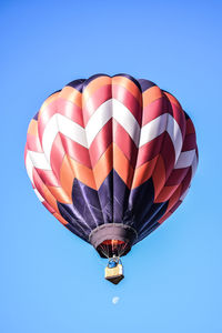 Low angle view of hot air balloons