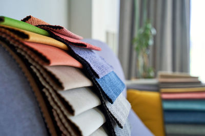 Close-up of books on table