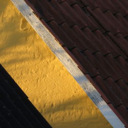 Close-up high angle view of yellow line