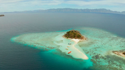 High angle view of sea against sky