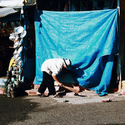 Rear view of people working