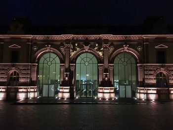 Interior of illuminated building