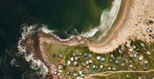 High angle view of beach