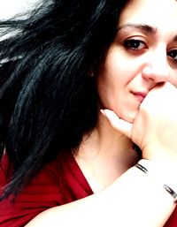 Close-up portrait of a beautiful young woman