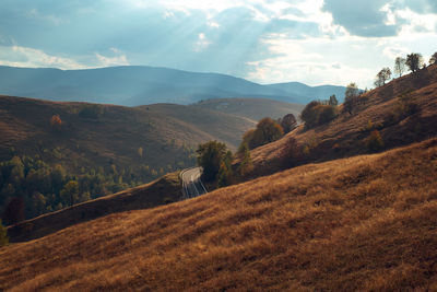 Mountains in the fall season, paltinis area, sibiu county, romania