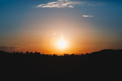 Scenic view of silhouette landscape against sky during sunset