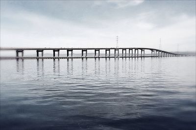 View of bridge over river