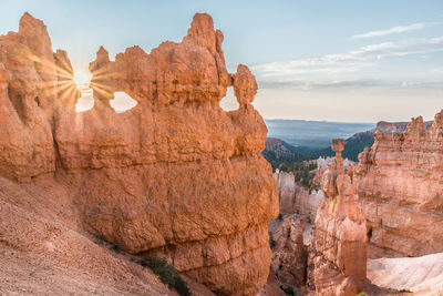 Panoramic view of rock formations