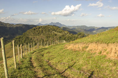 Scenic view of field against sky