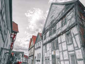 Low angle view of skyscraper against sky