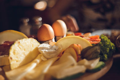 Close-up of food in plate