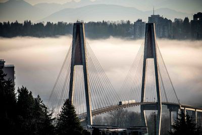 View of suspension bridge