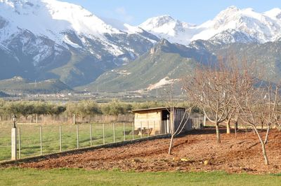 Scenic view of snowcapped mountains