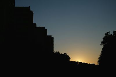 Low angle view of built structure against clear sky