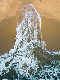 High angle view of sea waves