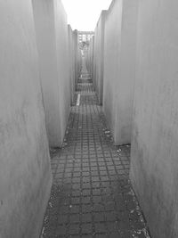 Walkway amidst stone wall