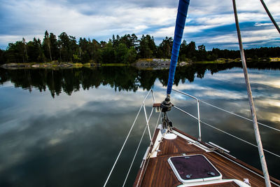 Personal perspective of a sailing boat in sweden