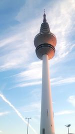 Low angle view of communications tower