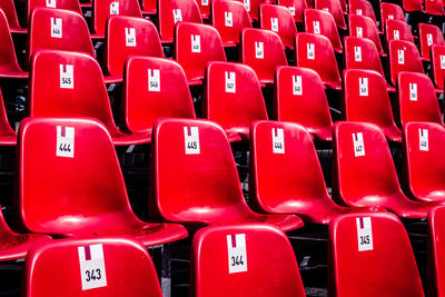 Full frame shot of empty bleachers