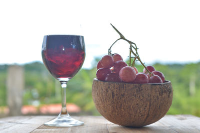 Close-up of fruits on table