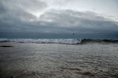 View of sea against cloudy sky