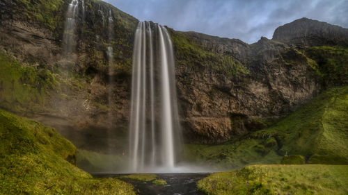 Scenic view of waterfall