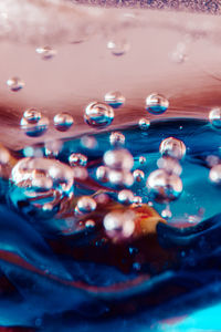 Close-up of bubbles in water