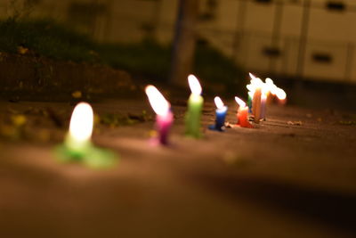 Close-up of burning candle