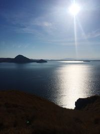 Scenic view of sea against sky at sunset