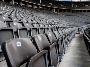 Empty bleachers in stadium