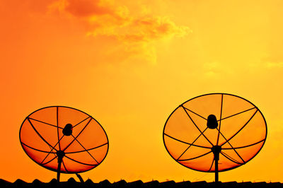 Silhouette of ferris wheel against sky during sunset