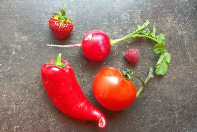 Close-up of red vegetables and fruits