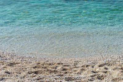 Capobianco beach in elba island, italy. white pebbles and cristal clear turquoise water