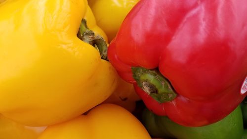 Full frame shot of yellow bell peppers