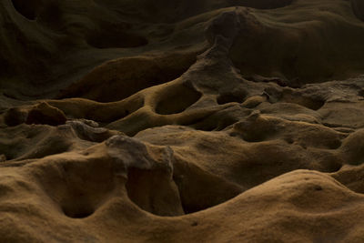 Close-up of sand dunes in cave