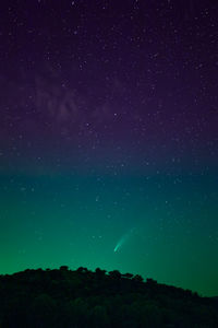 Low angle view of star field against sky at night