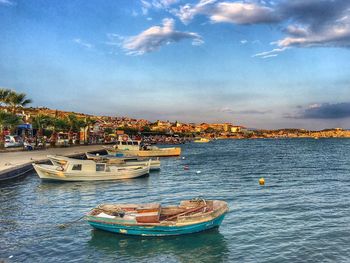 Boats in marina at harbor