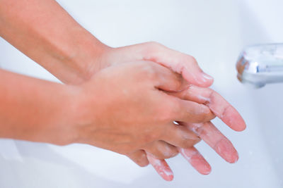 Close-up of couple hands