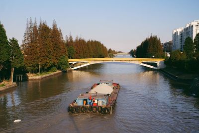 Scenic view of river against clear sky