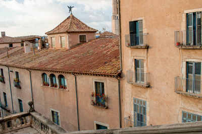 Exterior of old building in town