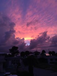 Built structure against cloudy sky at sunset