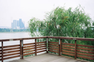 View of river with buildings in background