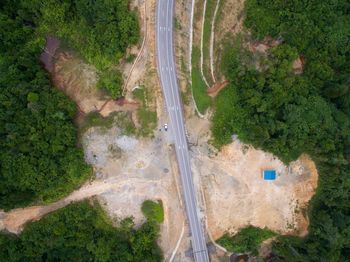 High angle view of road passing through landscape