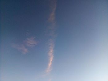 Low angle view of vapor trail in sky