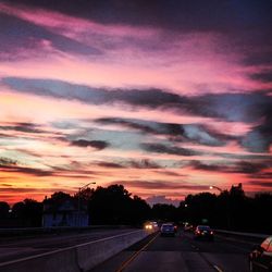 View of road at sunset