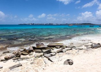 Scenic view of beach against sky