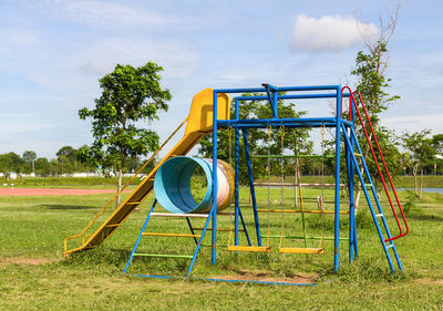 Playground against sky