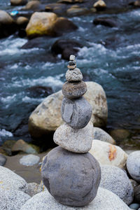 Stack of stones at beach